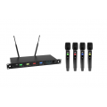 Bevieliai mikrofonai (4vnt) Omnitronic UHF-604 4 kanalų 823-832 / 863-865MHz